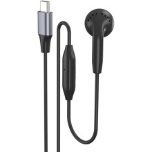Auricular Tipo C con Micrófono, Auricular Mono Cableado con Control Inline para Dormir, Conducir, Llamadas, Trabajo