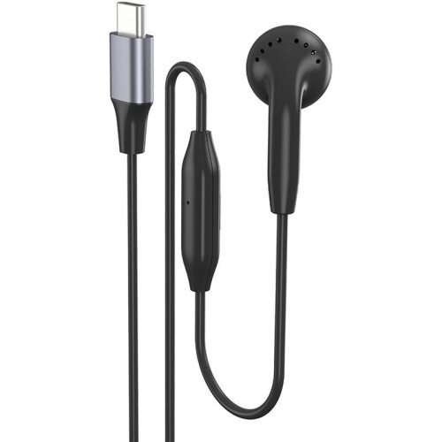 Auricular Tipo C con Micrófono, Auricular Mono Cableado con Control Inline para Dormir, Conducir, Llamadas, Trabajo