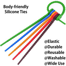 60 PCS Silicone Cable Ties,Durable Zip Ties, Bag Seal Clips, Cable Straps, Bread Ties, Rubber Twist Ties for Home Office