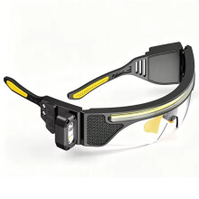 Multi-Function 2-in-1 Glasses Goggle Light Rechargeable Headlamp and Wave Sensor for Work Repair and Emergency