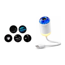Dynamische 5d Holografische Nachtlamp Projector Stemcontrole 2-in-1 Melkweg Projector voor Slaapkamer 360 Rotatie 5 Films A