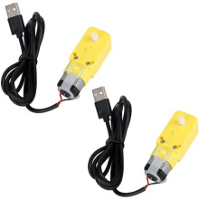 2 Stuks TT 5V 59RPM Enkele As Reductiemotor, Hoog Koppel DIY Motor voor 3D-Printeronderdelen Slimme Auto Robot