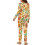 Women's Floral Print Drawstring Pajama Set Long Sleeve 5