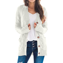 Women's Oversized Black and White Cardigan Sweater Long