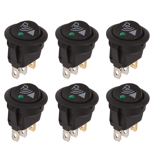 6X Round 3 Pin Rocker / Parking Off  Front Rear Walking Sensor 1