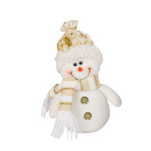 Christmas Plush Ornament White Santa Snowman 3-Pack
