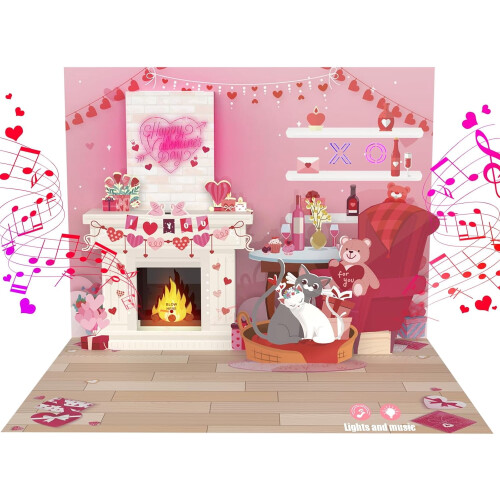 Valentine's Day Music Pop-Up Card with LED Light