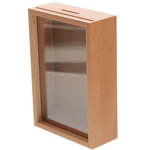Wooden Piggy Bank Savings Jar with Picture Frame