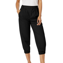 Women's Capris Casual Solid Cropped Pants with Pockets