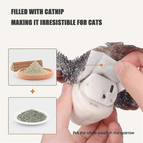 (E) Advanced Flying Cat Toy Mimics Chirps of Featherlike Bird 1