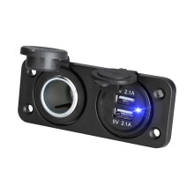 Car USB Charging Socket 12V-24V 240W with LED Light