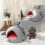 (Blue, M) Self-Warming Shark Shaped Cat Cave Bed Cozy Pet Den 3