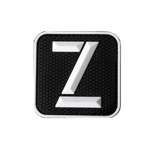 Military PVC Letter Patch Black Hexagon White Text Hook