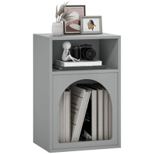 Bedside Table with 2 Open Compartments - Grey