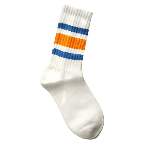 Japanese Style Striped Mid-Calf Socks Unisex Thick-Lined