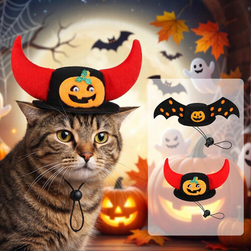 (B) Adjustable Bat Wings Cat Hat Halloween Costume 2