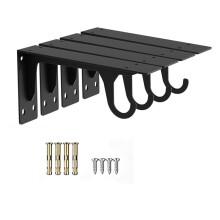 Soporte de Barra de Armario 4Pack Capacidad de 300lbs Soportes de Estante en Forma de L Montados en la Pared de 12 Pulgadas con Ganchos