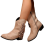 Willtoo Women's Ankle Boots Fringed Pointed Toe Square Heel 3