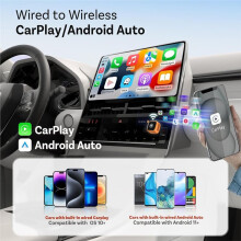 Wireless CarPlay Adapter, 2 Phones Connection One-Tap , CarPlay Dongle for Android, Auto Connect No Delay