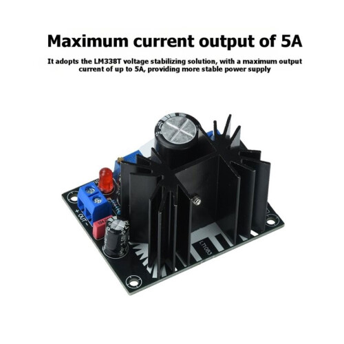 2Pcs 5A LM338T Linear Regulator Module Adjustable Voltage Regulator Board AC 0-24V DC0-35V for DIY Electronics 1