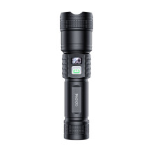 Yesido Telescopische LED-zaklamp met zoomfunctie, oplaadbaar en met digitaal display