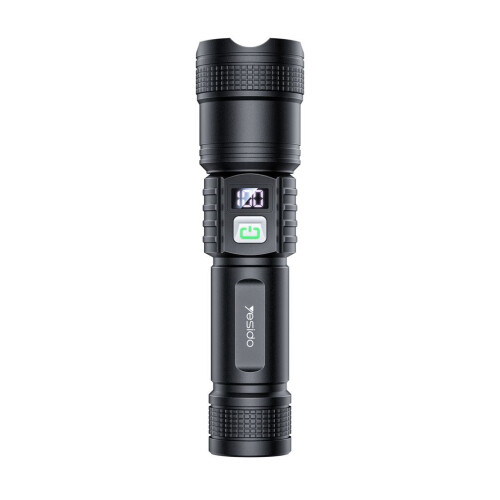 Yesido Telescopic Zoomable Led Flashlight Rechargeable With Digital Display