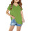 Girls Short Sleeve V-Neck Solid Top Green 4-5 Years 4