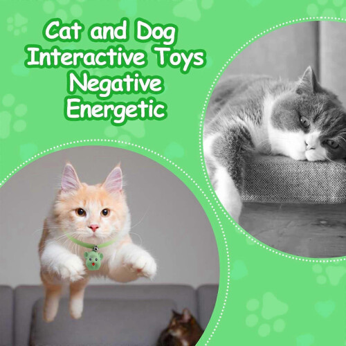 (Cat) USB Rechargeable LED Cat Collar Toy Remote Bell Interactive Light Adjustable Indoor Cats 2