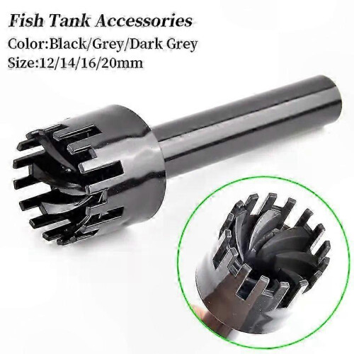 (Grey-14mm) PVC Pipe Surface Skimmer Spin Inflow Filter for Aquarium Plant Cleaning 2