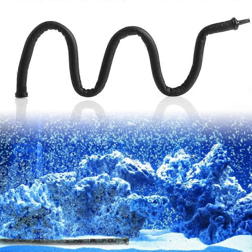 (B) Black Soft Rubber Bendable Bubble Wall Air Curtain Oxygen Diffuser Hose for Fish Tank A 1