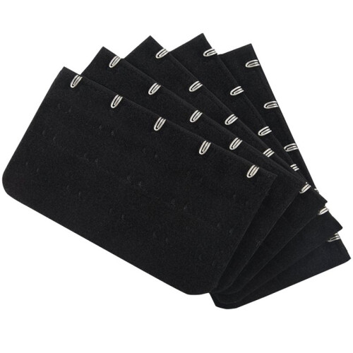 Black 5 Rows Hook and Eye Tape Extension Bra Strap Extender 20 Pcs for Women 2