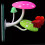 (Blue) Pink Silicone Fish Leaf Pad Hammock Mushroom Decor Fish Breeding Bed with Suction Cup 4