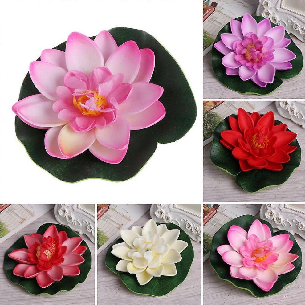 (Water pink) Fleurs artificielles de lotus flottantes rouges pour ...