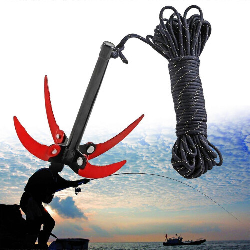 (Colored anchor knife) Angelgewässer-Grasenentferner mit Seil 1