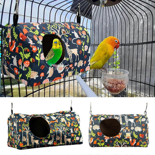 (S) Hanging Bird Hammock Sleeping Bed Parrot Winter Warm Nest House S 1