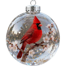 Crystal Glass Hummingbird Ornament Clear Ball 1pc