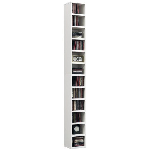 204 CD Tall Narrow Media Storage Tower - White