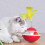 (Red) Feather Bell Tumbler Interactive Cat Toy Gift 2