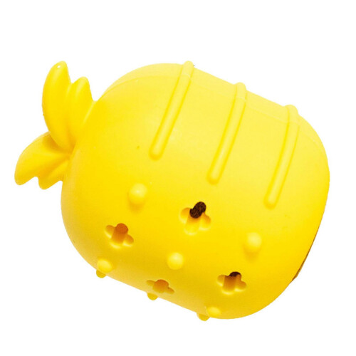 (Pineapple) Cute Fruit Shape Cat Chew Toy Soft Silicone Bite Resistant with Catnip for Teeth Cleaning 1