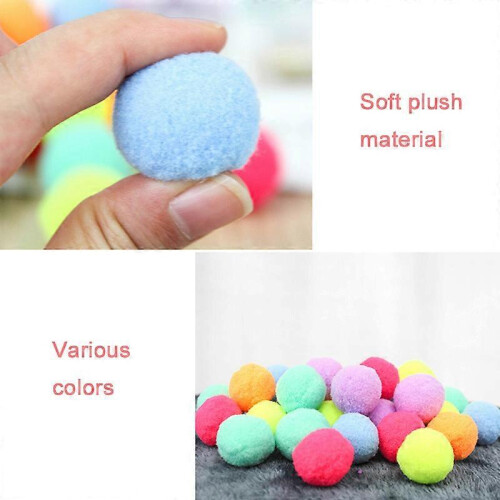 (20PCS) 10/20/30pcs Soft Plush Cat Balls Funny Assorted Colors Interactive Kitten Toys Play 2