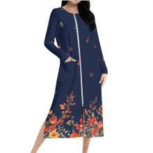 Women's Long Winter Robe with Pockets Loose Fit L
