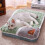 (Green, S) Thickened Cozy Pet Bed with Removable Pillow for Winter Warmth 3