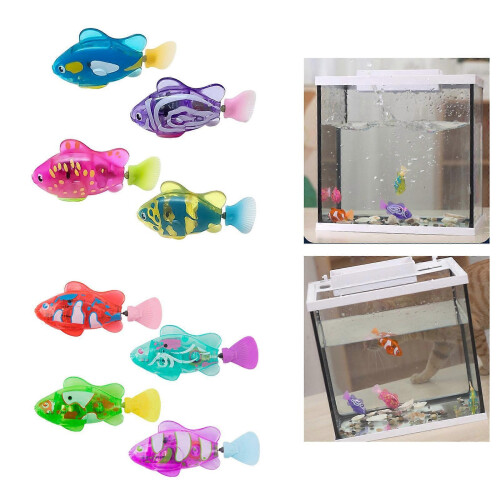 (Set B) Glowing Auto Moving Fish Cat Toy Active Play Pet Safe Battery Powered 4pc Multicolor 1