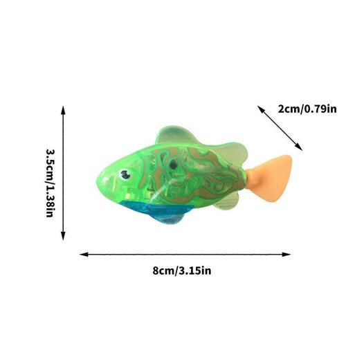 (Set B) Glowing Auto Moving Fish Cat Toy Active Play Pet Safe Battery Powered 4pc Multicolor 2