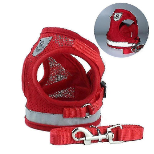 (Red, M) Escape Proof Cat Harness Anti Escape 1