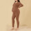 Women's Maternity Pajama Set Brown XL 4