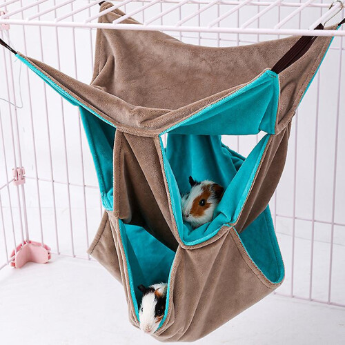 (Hammock 2nd Floor) Warm Plush Small Animal Hanging Hammock Cute Universal Bed 2