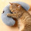(Blue) Soft Polyester PP Cotton Cat Pillow for Deep Sleep - Cute Pet Accessory 2
