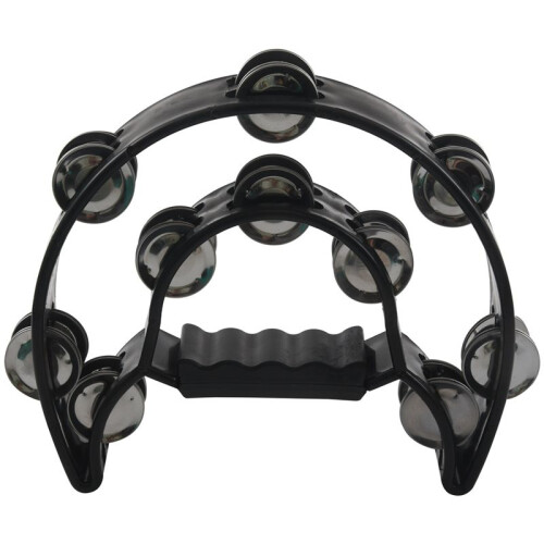 4X Compact Double Half Moon Music Tamburello Percussioni Tamborine Drum Durable 2
