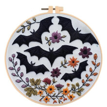 Halloween Embroidery Kit Ghost Gothic Cross Stitch Hoop